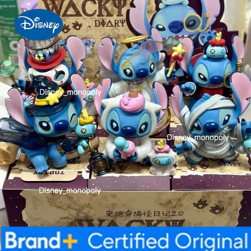 Disney Original Genuine Stitch Weird 1.0 Wacky Diary 2.0 Blind Box Collectible Anime Desktop Decor Toys Birthday Gifts H260205