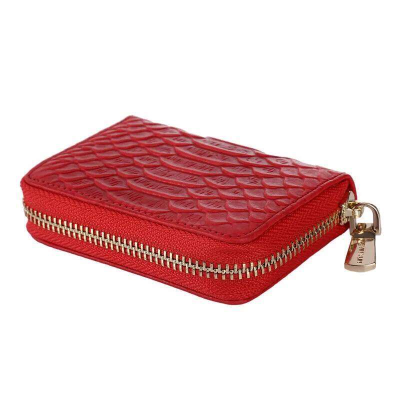 Fashion women credit holder genuine leather serpentine lady small wallet organizer card case Z260205
