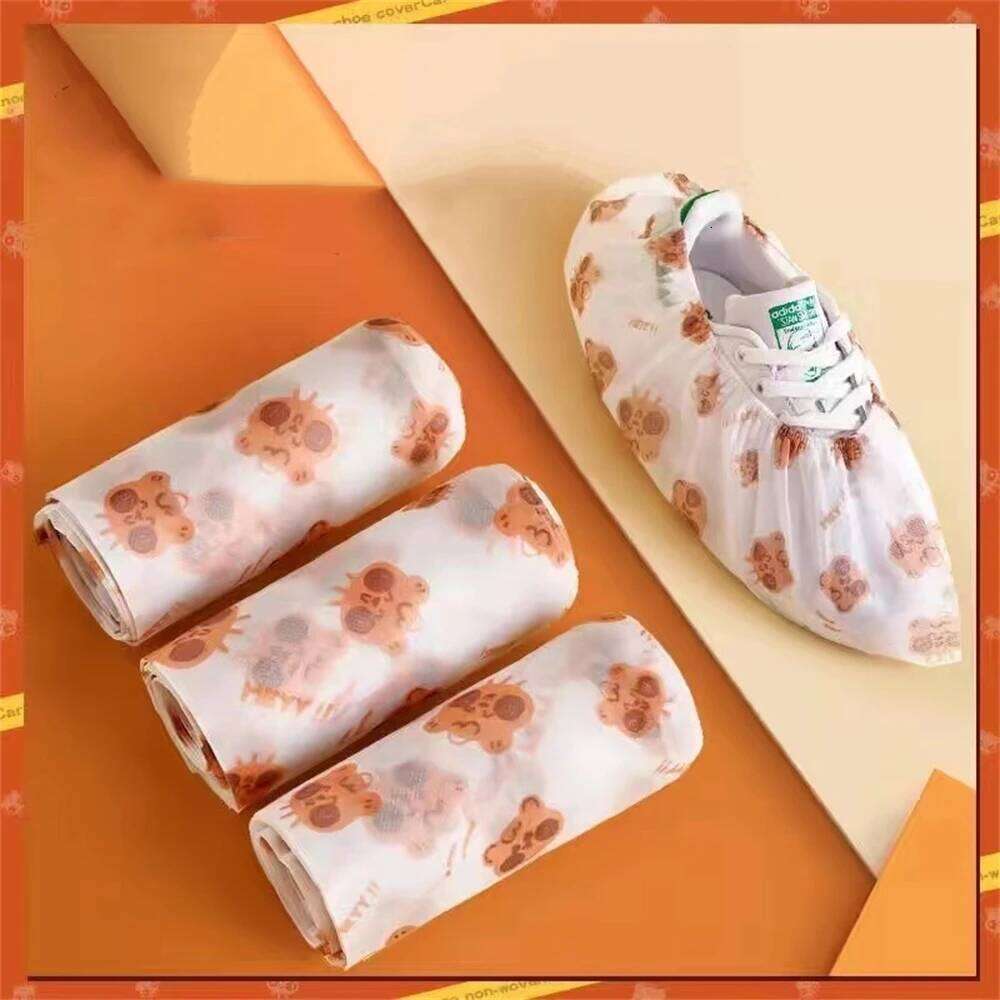 50Pcs/Set Non-Woven Disposable Cartoon Dust-proof Environmental Protection Anti-skid Shoe Protective Cover S260204
