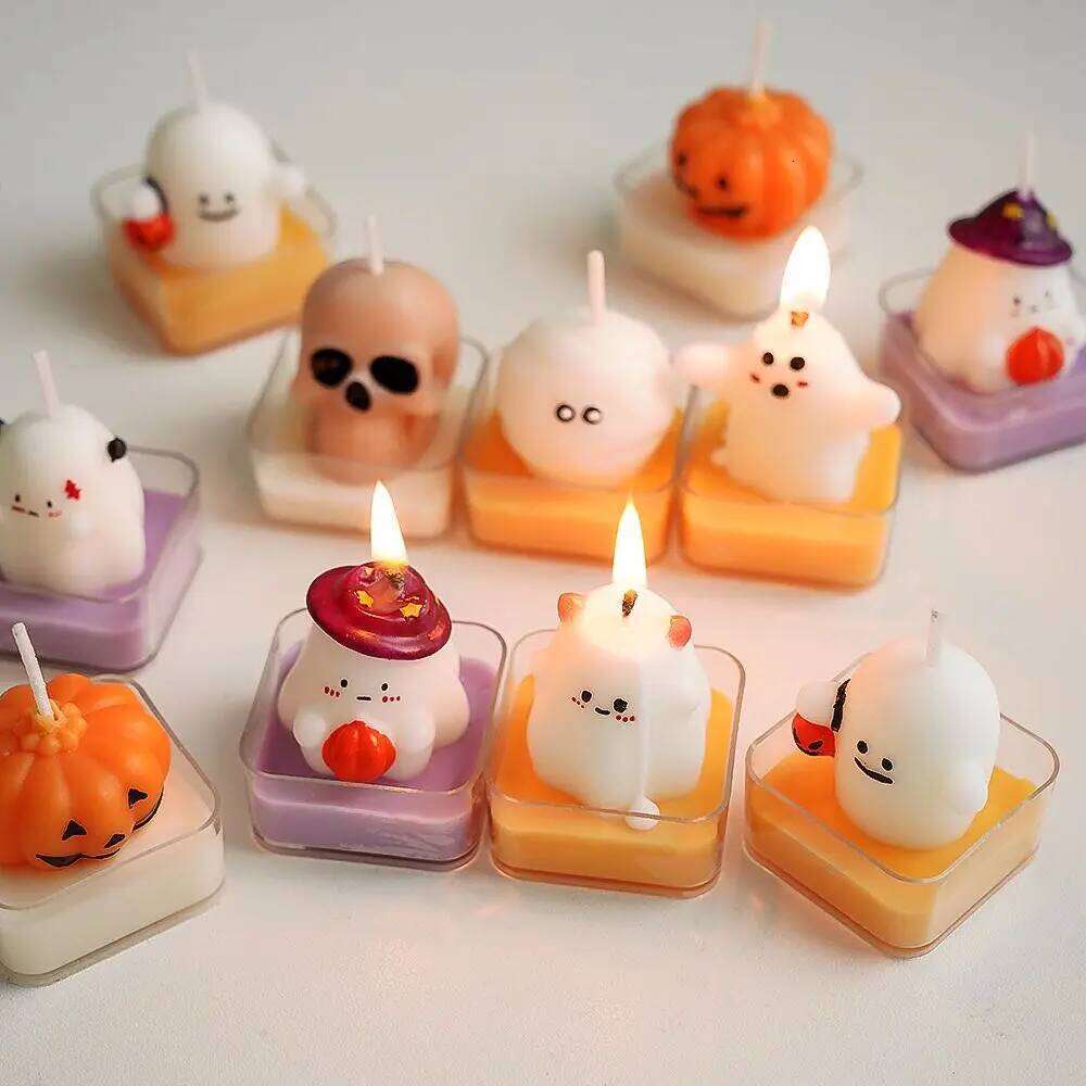 Halloween Ghost Pumpkin Candle Spooky Cute Tea Candles Festival Party Home Decorations Gifts Multi-styles S260204