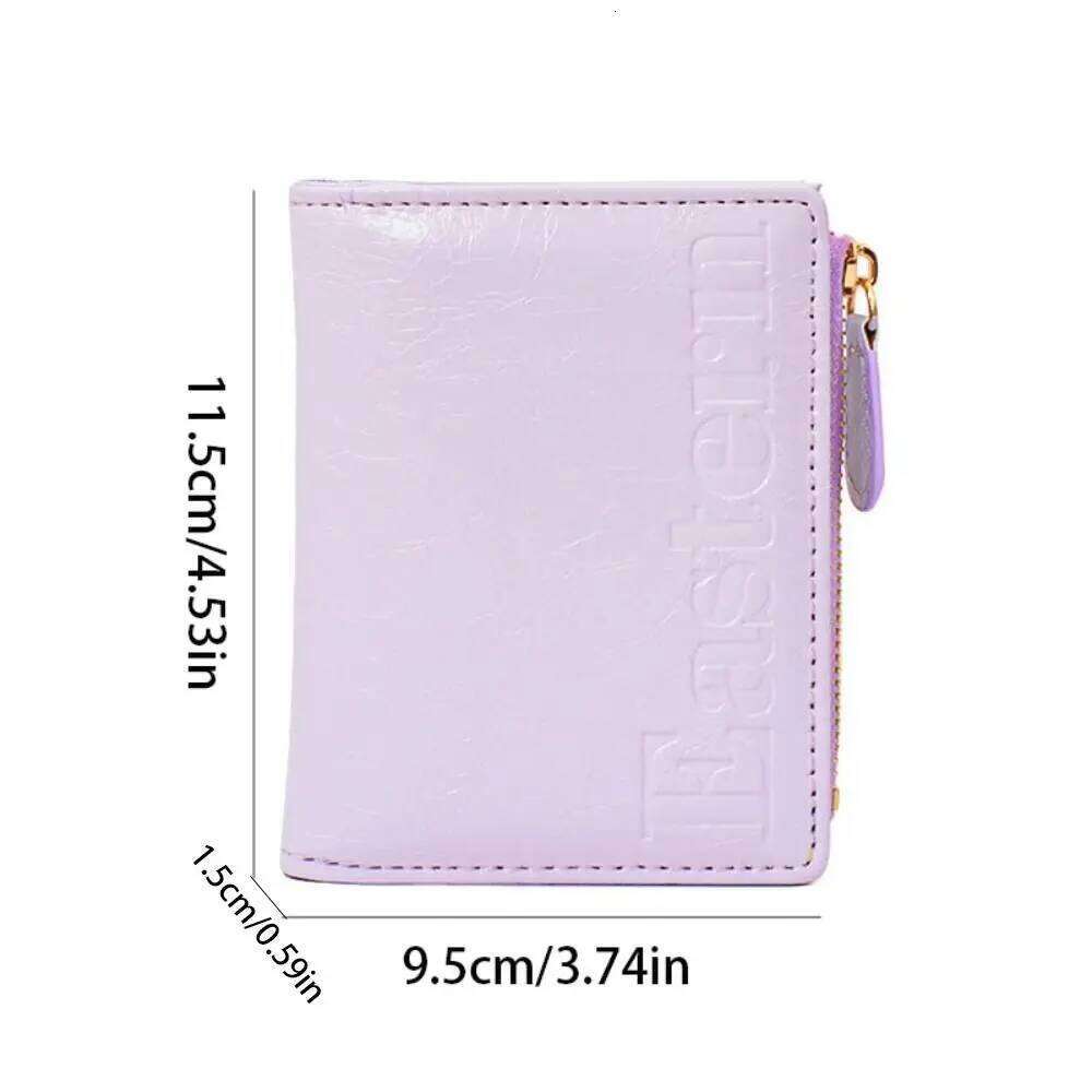 Korean Style Bifold Wallet Ultra Thin Short Clutch PU Leather Holder Multi-function Multi Slot Folding Card Bag Z260205
