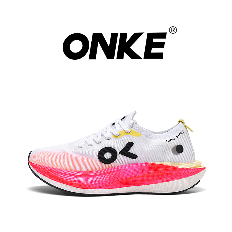 New design ONKE summer new model breathable carbon plate running shoes with anti-slip and wear-resistant cushioning feature for sports. Free shipping