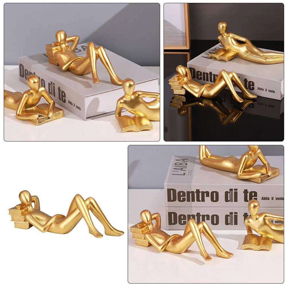 1pc Abstract Reader Sculpture Resin Modern Home Decor For Living Room Office Shelf Countertop Desktop Decoration Statue Ornament S260204