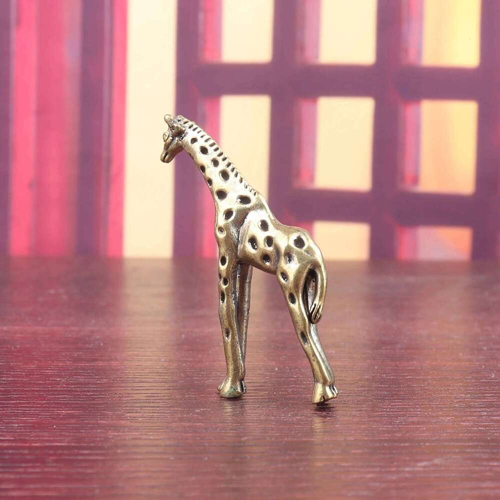 Giraffe Figure Home Decor Copper Ornaments, Animal Decorations, Tea Pets, Handles, Handicrafts S260204