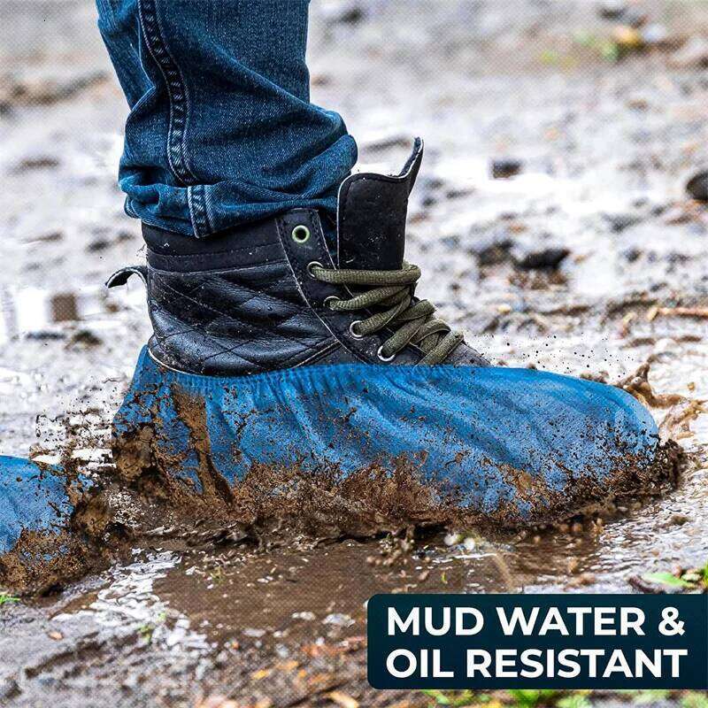 100Pack Disposable Non-Woven & Shoe Durable Non Slip Overshoes Boot Covers for Indoor Outdoor Home Floor S260204