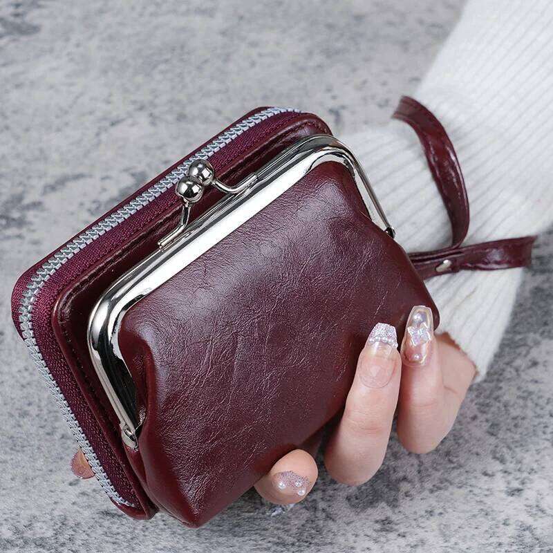 New women fashion wrist strap short purse large capacity coin clip multi-card card bag wallet Z260205
