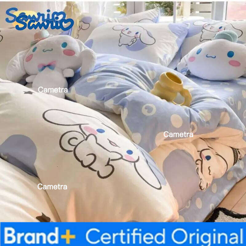 Sanrio 1.2-1.5m New Cartoon Pure Of Four Pieces My Melody All Cotton Set High-End Bed Sheet Quilt Cover H260205