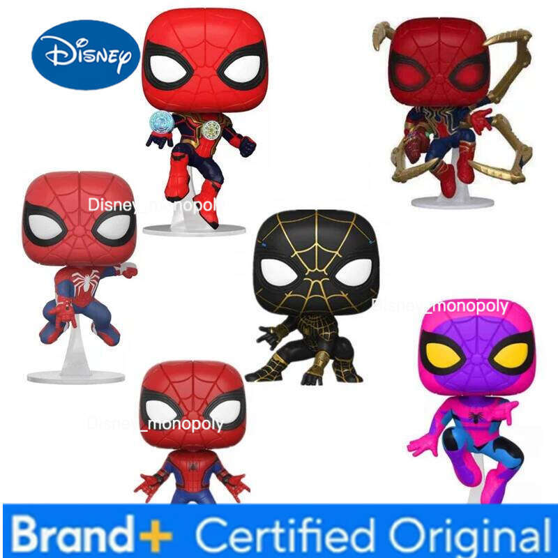 Disney Spiderman No Way Home in Integrated Black Gold Suit Vinyl Figure Collection Model Toys H260205
