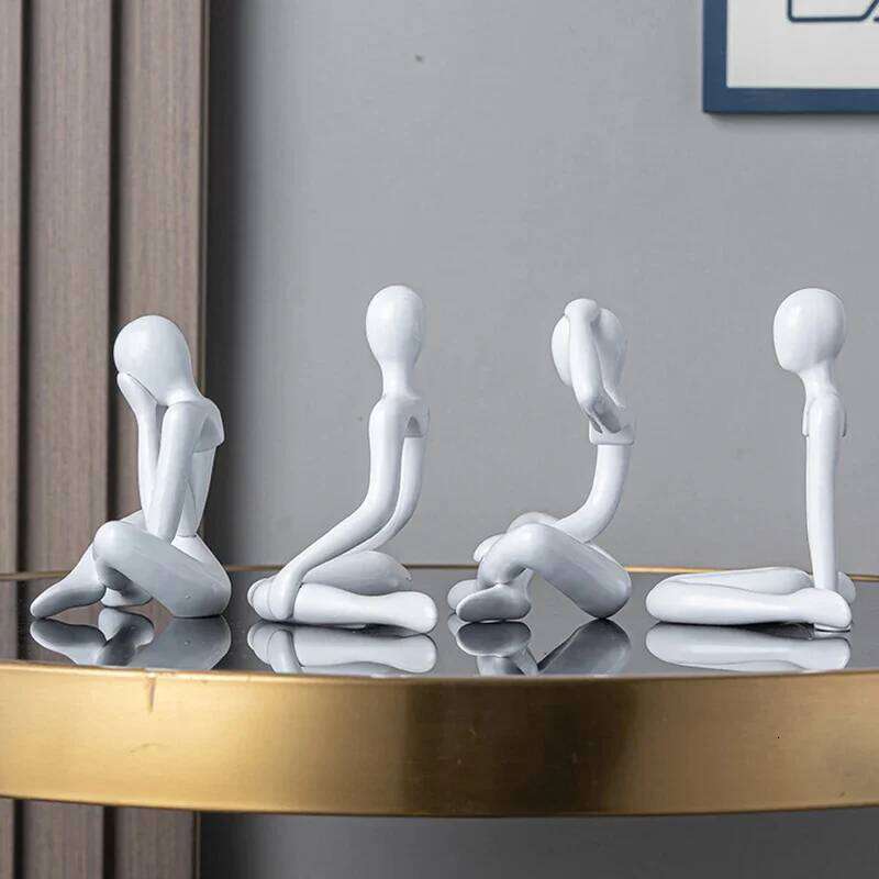 Creative Plastic Abstract Figures Ornament Sculpture Study Room Statue Home Office Accessories Decoration Gift S260204