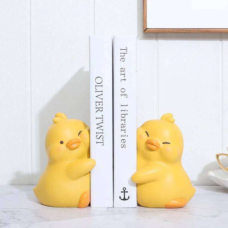 Lovely Cartoon Duck Hugging Animal Ends Book Stand Holder Decorative Bookends For Desk Office Home Shelf Ornaments L260615