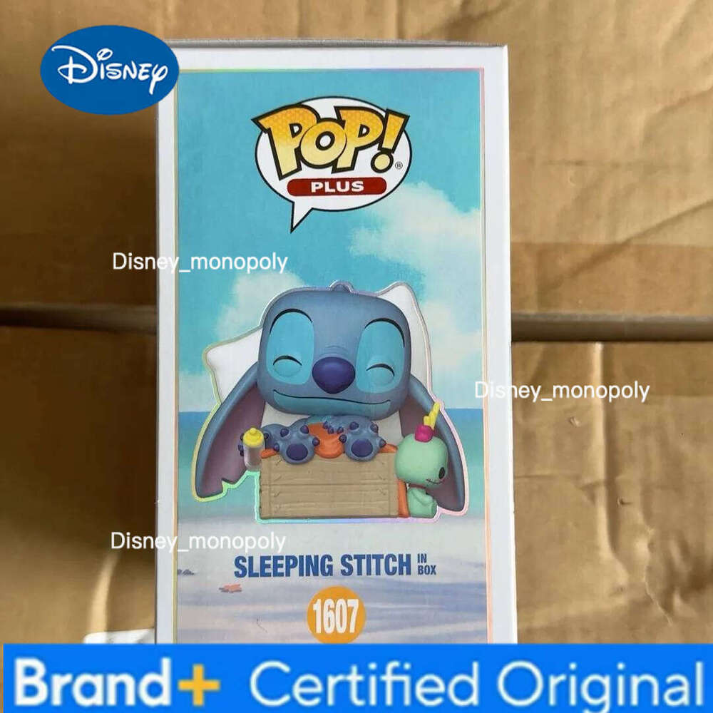 Disney Plus Sleeping In Box Figure 1607 Flocked FUNKO Pop Anime Lilo & Stitch Collectible Limited Edition Toy Gift H26020511