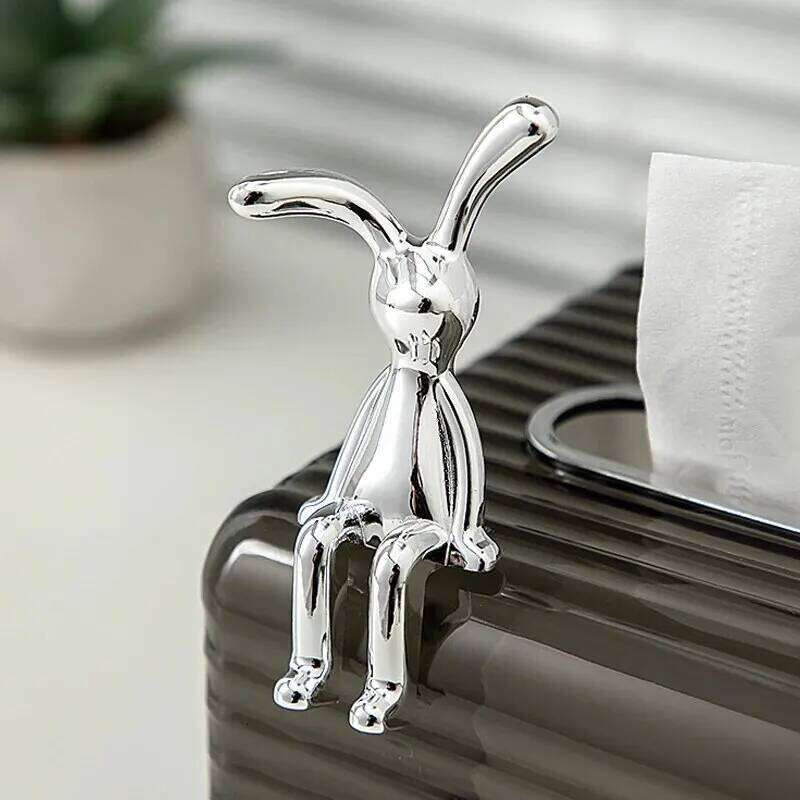2PC Long-Eared Rabbit Double Statue Cartoon Accessories Living Room Bedroom Car Decoration Desktop Decorative Ornamet S260204