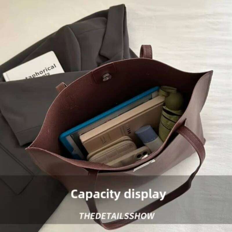 Large-capacity Trendy Tote Bag, New Retro Commuter Handbags, 2026 Winter Trend Korean Shoulder Bags for Women Y260204