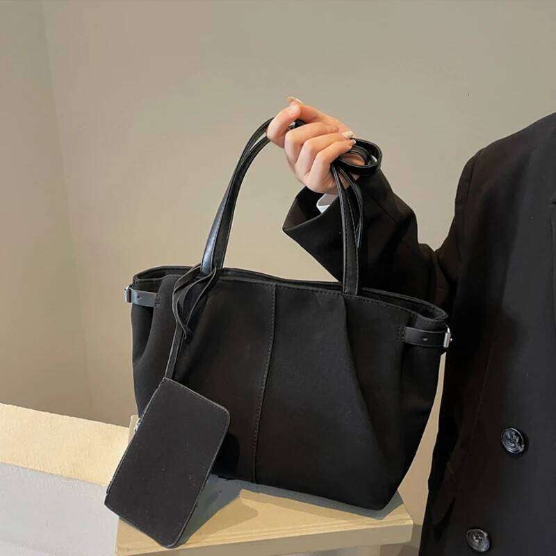 Shoulder for Women Large Suede Totes Lightweight Underarm Bag Casual Shopper Handbag Solid Color Travel Bucket Bags Y260204