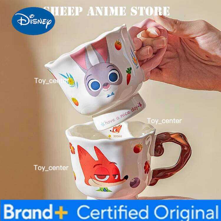 Disney Original Judy Nick Mug Cartoon Classic Movies Couple's Water Milk Coffee Cup Fan Collection Children Birthday ChristmasGifts H260205