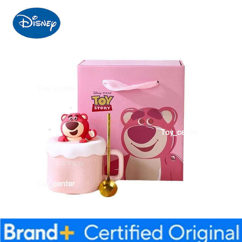 Disney Winnie The Pooh Ceramic Mugs With Spoon Toy Story Strawberry Bear Cartoon Gift Box Coffee Cup A Friend'S Birthday Present H2602051