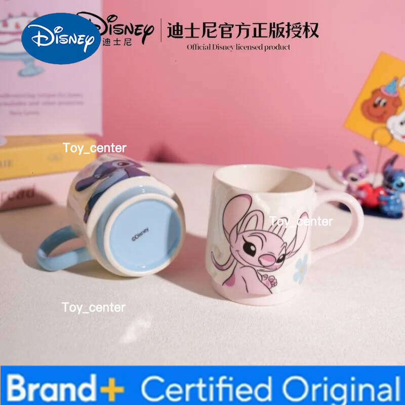 Disney Stitch Ceramic Mugs Large Capacity Cute Office Ladies Home Couple Water Cups High Aesthetic Value Action Toy Figures H260205