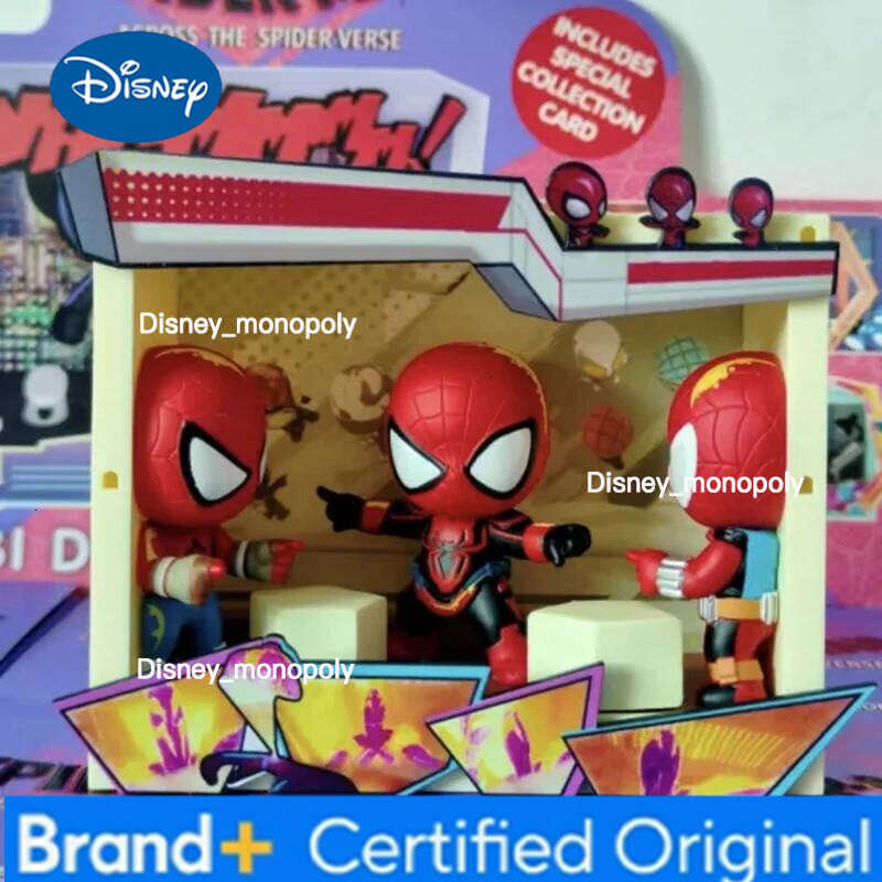 Disney Genuine Hot Toys Spider Man Universe Series Blind Anime Pvc Figure Mysterious Surprise Box Model Doll Toy Xmas Gifts Decor H260205