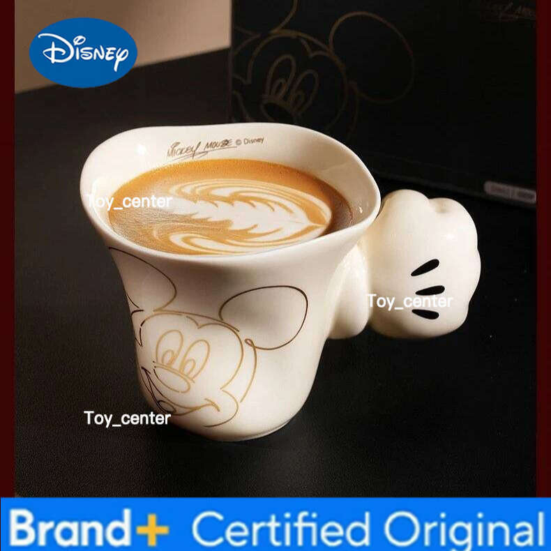 Disney NEW Mickey Mouse ceramic coffee cartoon Cute Minnie ceramics milk cup Couple's birthday gift Household mug H260205