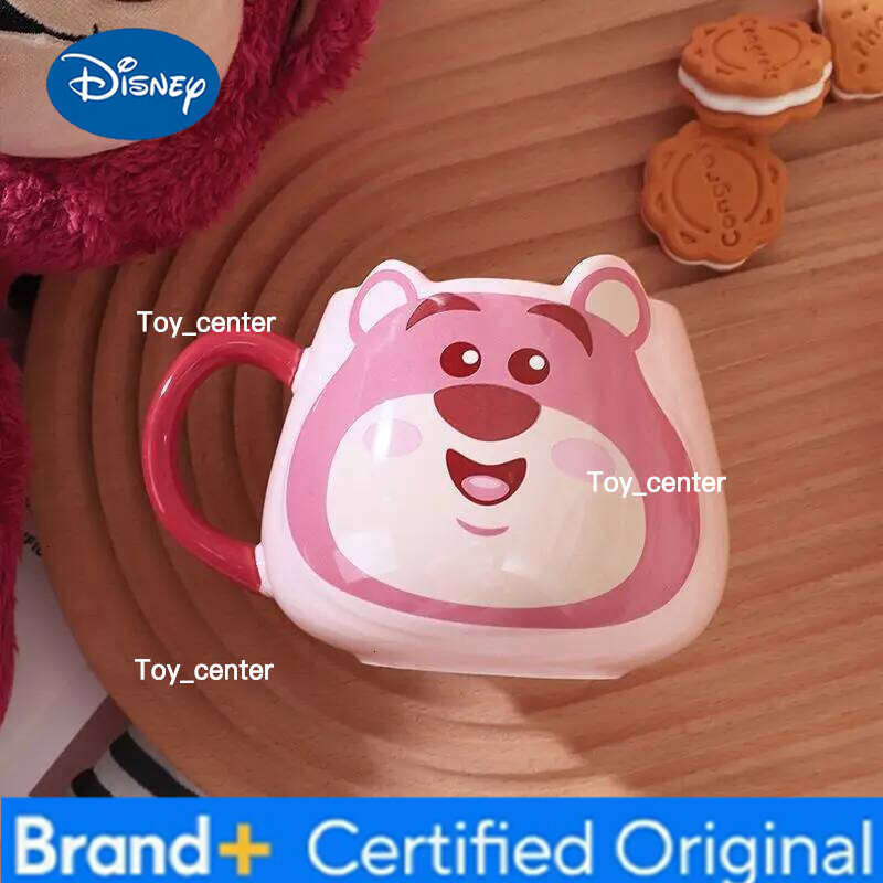 Disney 2025 New Strawberry Bear Water Big Belly Cup Box For Women'S Christmas Birthday Gift Ceramic Mug H260205