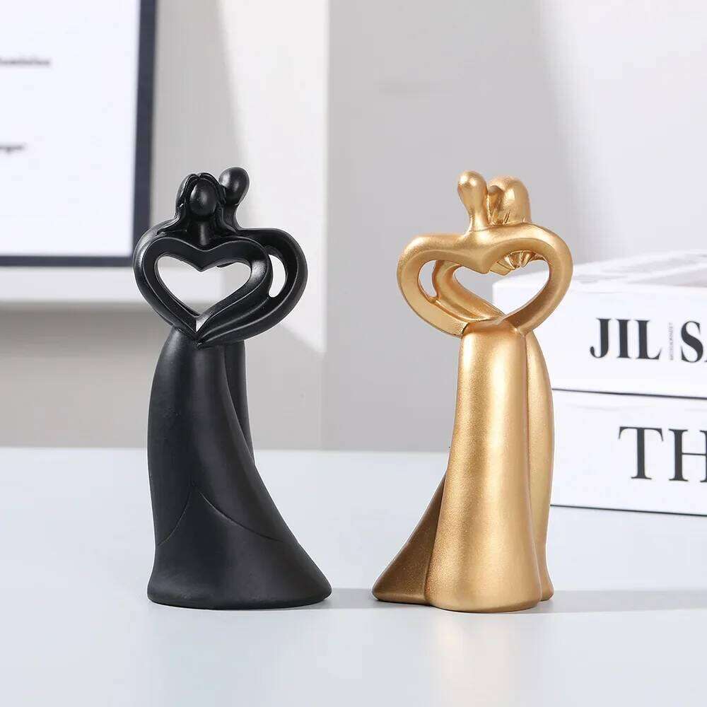 Nordic Simple Abstract Decoration Wedding Gift Home Bedroom Resin Craft Ornaments For Couple Valentine's Day Gifts S260204