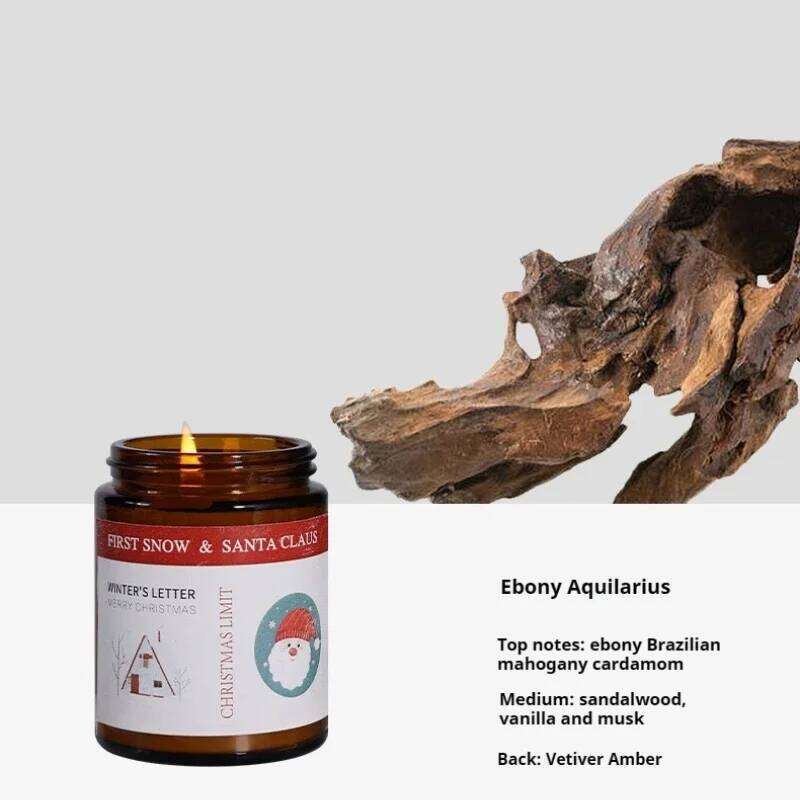 Christmas Scented in Glass Aromatic Xmas Candles Guest Gift Candle Jar Freesia Ebony Scent S260204