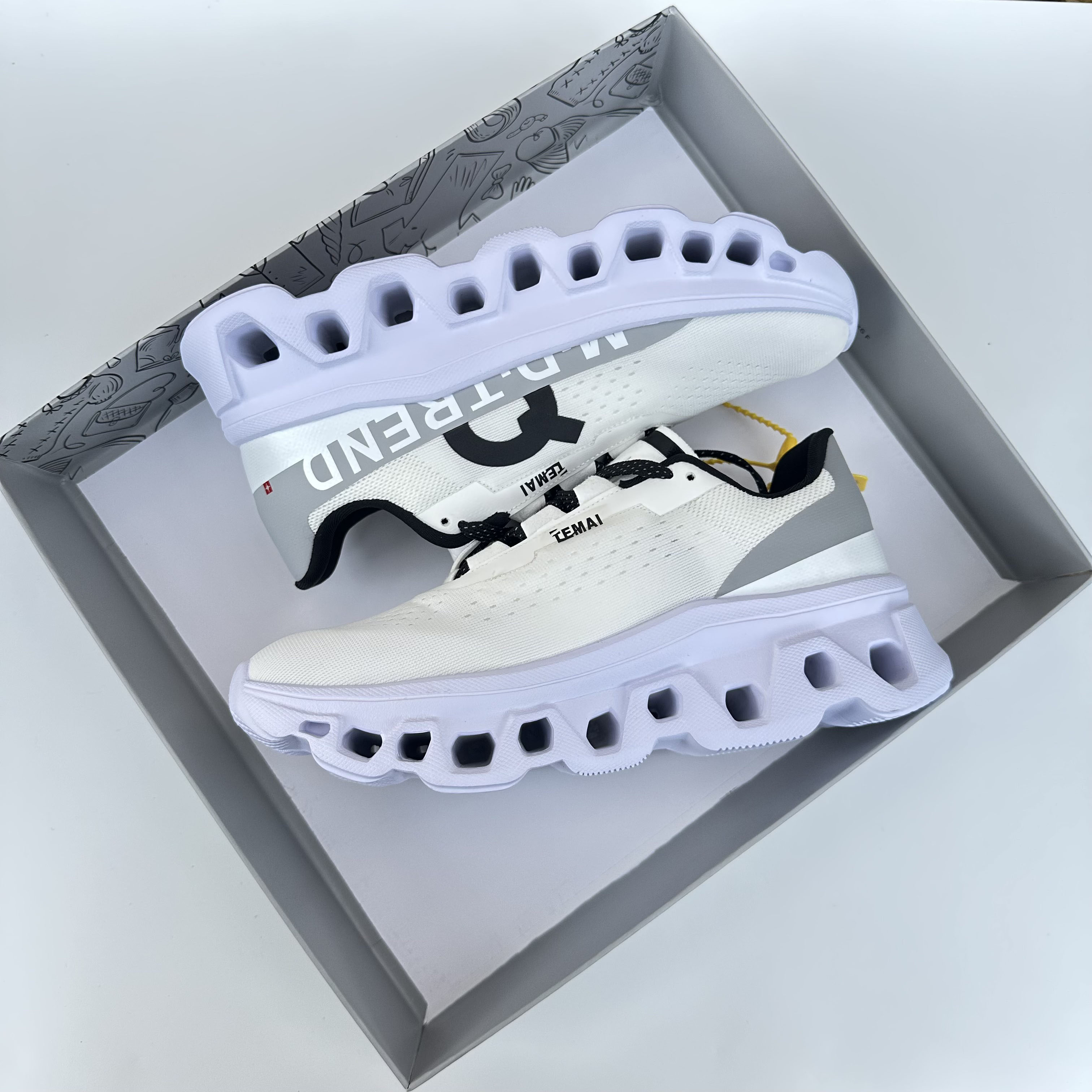 TEMAI New Fly Woven Shoes Net Surface Breathable Slow Shock Marathon Running Shoes Men'S Shoes Sports Shoes