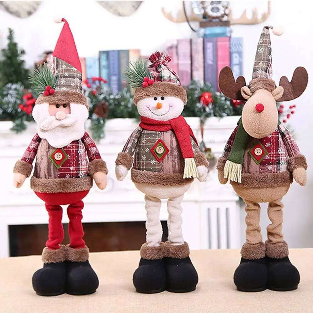 Santa Doll Merry Christmas Decorations For Home 2024 Table Xmas Ornaments Navidad Natal Noel New Year Decor 2025 Gifts S260204
