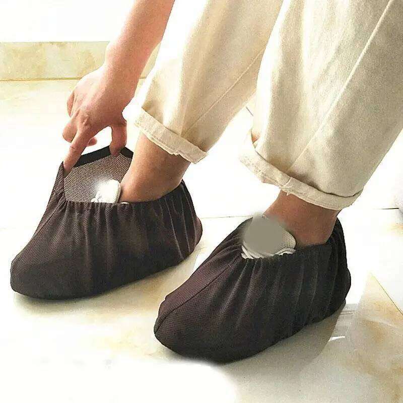 Household Non-woven Shoe Covers Thick Reusable Non-slip Overshoes Indoor Keep Floor Carpet Cleaning Shoes Slippers Protector S260204