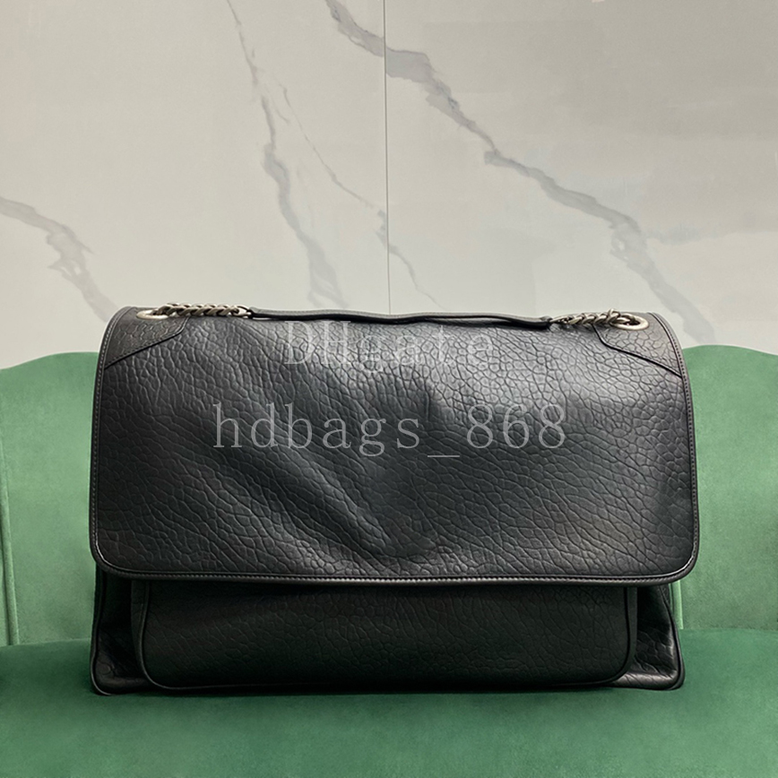 Mirror quality Oversized Designer Shoulder bag Vintage Crossbody bag Luxury Grained Lambskin Commuter bag Handbag Travel bag 47cm With box Y081