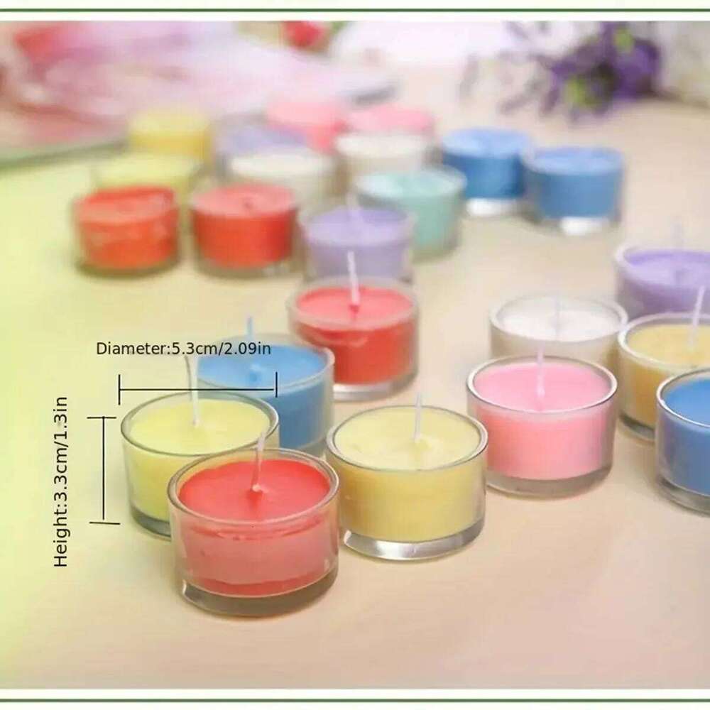 Valentine's Day proposal and confession, aromatherapy small round glass cups, candles, creative layout, party, candlelight S260204