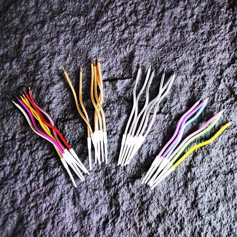 6pcs/lot Curve Birthday Golden Thread Slender Rod Candle for Party Cake Decoration Pencil Candles S260204