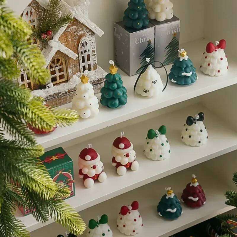 Cute Tree Aromatherapy Home Festival Atmosphere Mini Christmas Fragrance Decoration Scented Candles S260204