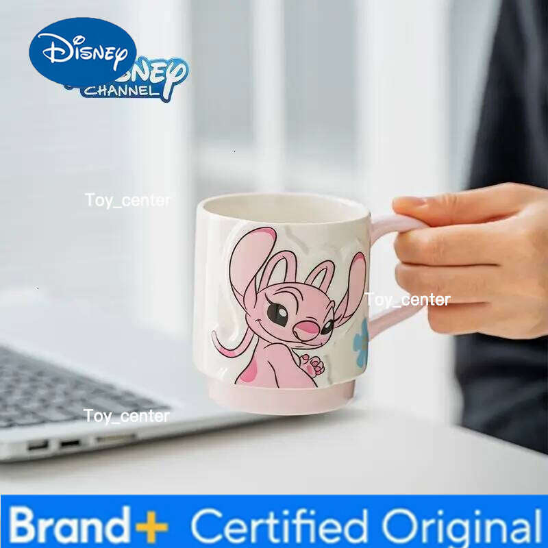 Disney 2pcs Stitch Angel ceramic home drinking cup coffee mug couple gift H260205