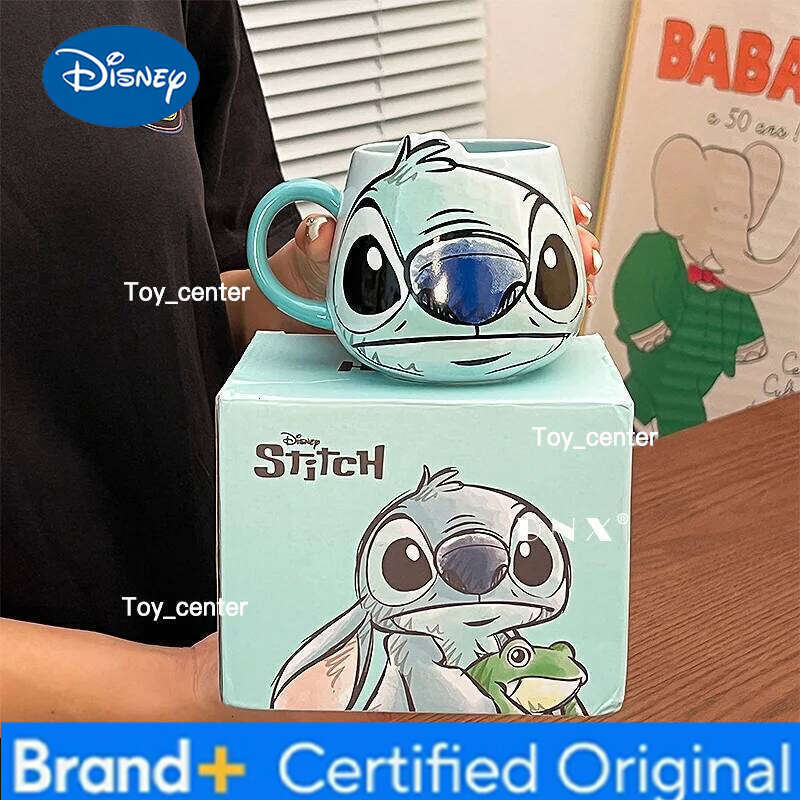Disney Stitch Cartoon Mug Ceramic Cart Kawaii Home Furnishings Coffee Milk Cup Cute Holiday Birthday Gifts for Boys and Girl H260205