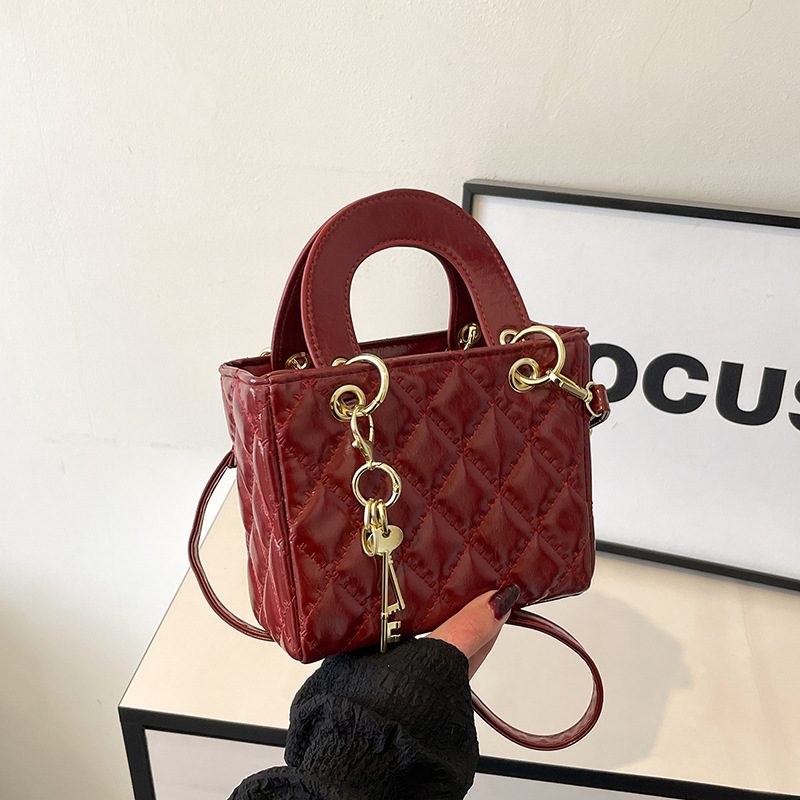 luxury design bag Women's Mini Square Bag, Chic Chain Crossbody & Top Handle Purse, Fashionable Small Shoulder Bag