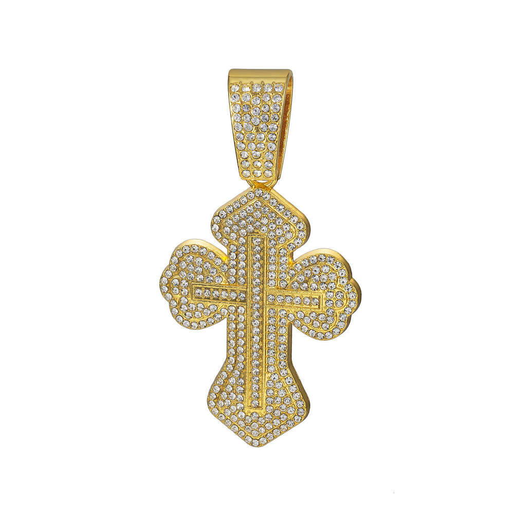 American Style Inlaid Alloy Hip Hop Cross Cuban Necklace Hot-Selling Jewelry Long Men's Chain