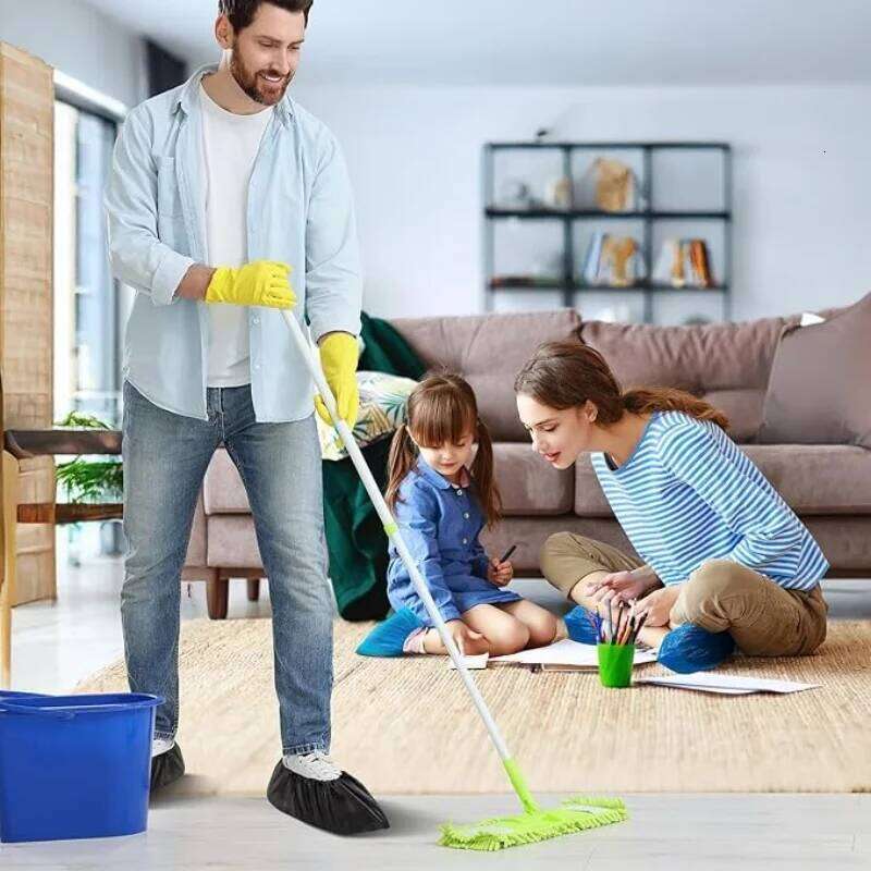 100Count Disposable Foot Booties Coverings Non Slip Shoe & Boot Covers for Indoor Outdoor Home Workplace S260204