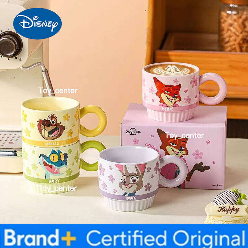 Disney Zootopia Series Cute Mugs Girls Cartoon Ceramic Water Cups 4 Pieces Set Creative Office Coffee Cup Birthday Gifts H2602051
