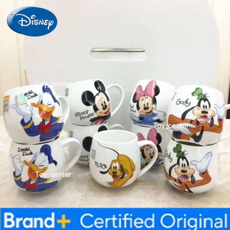 Disney 300ML Mickey Minnie Mouse Coffee Cute Cartoon Donald Milk Creative Fashion Mugs Handle Kids Water Cup H260205