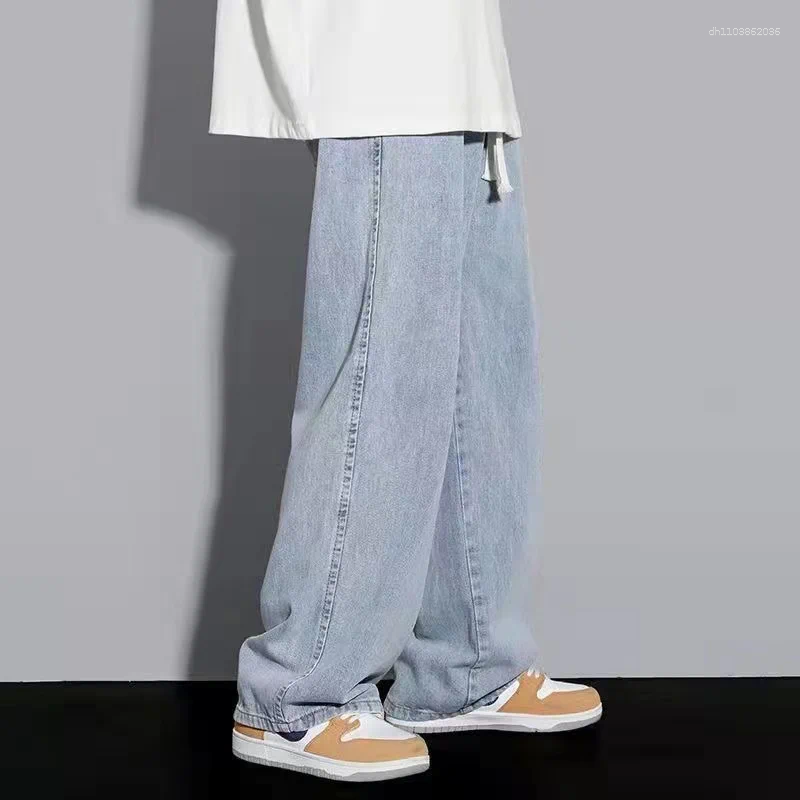Men's Jeans 2026 Korean Version Student Casual Pants High Street Straight Loose Wide Leg Black Grey Blue Baggy