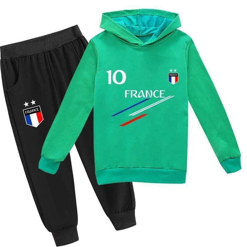 Kids Clothes France Football 10 MBP Boys Hoodie+Pants 2pcs Set Cartoon Toddler Girls Autumn Tracksuit Children Outfits X260205