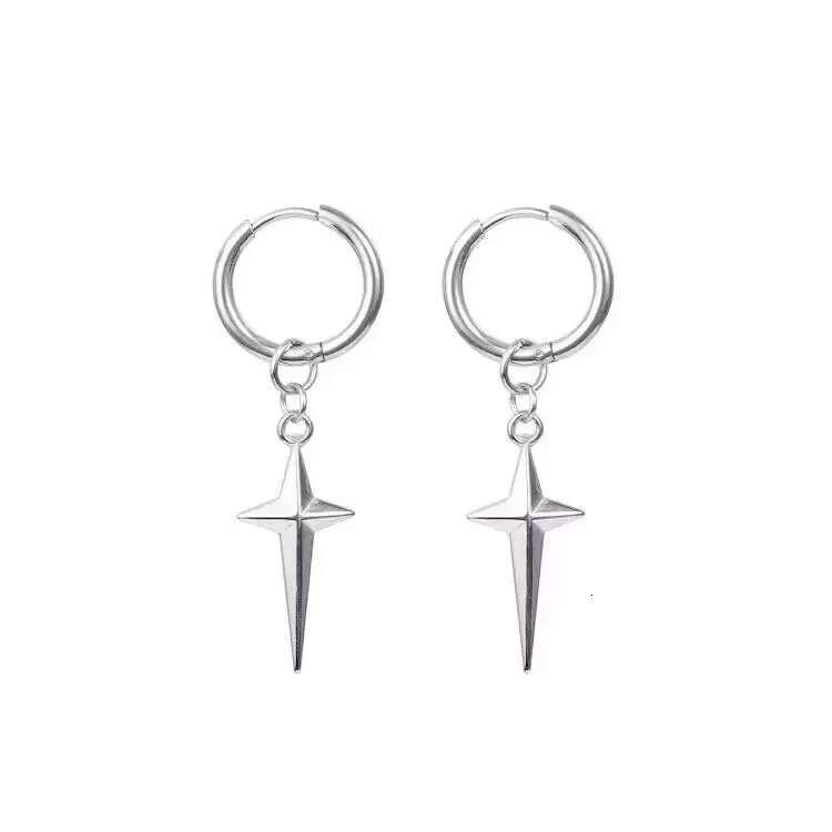 four pointed star ring earrings with a cool and niche design fashionable and versatile cross earrings highend feel daily hiphop
