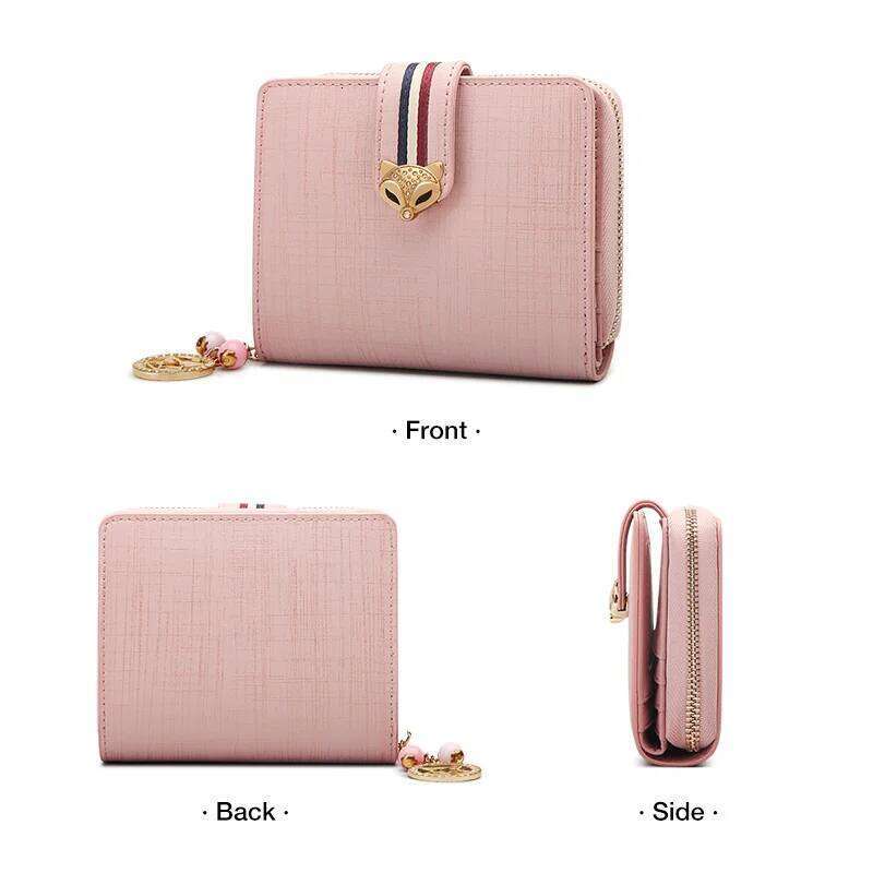 FOXER Card Holder Split Leather Women Coin Purse Lady Zipper Wallet High Quality Cute Short Wallets With Pendant Z260205