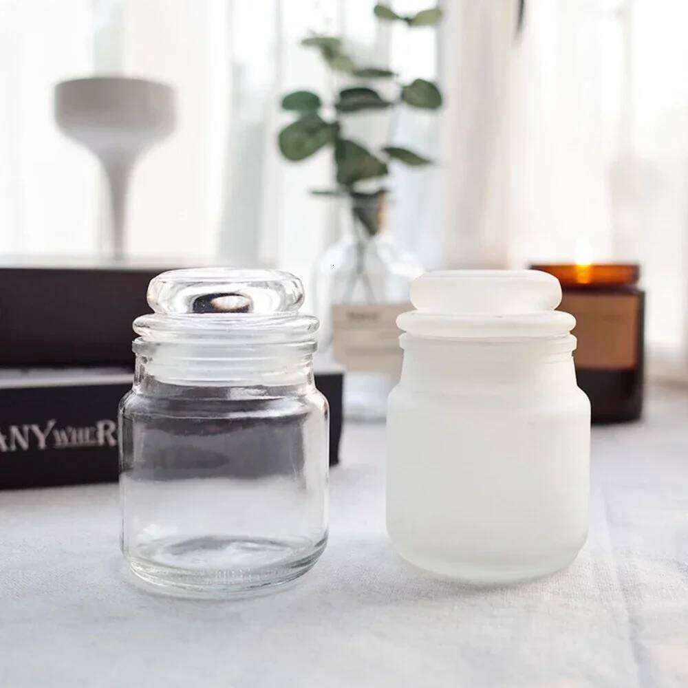 Empty Glass Candle Jar with Lid Customized Gravure Printing Luxury Holder Making Scented Candles for Valentine's Day H260205