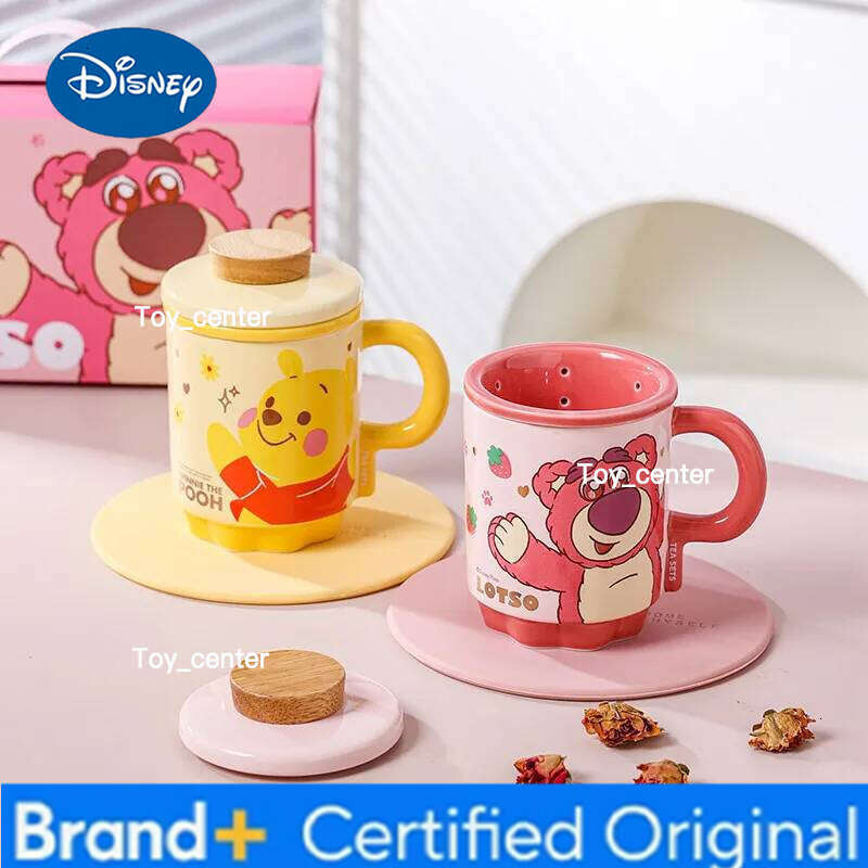Disney Winnie the Pooh Water Cups with Lid Female Office Tea Strainer High Quality Ceramic Mugs Couple Cup Friends Exquisite Gifts H260205