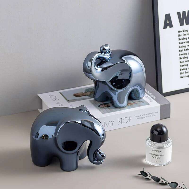 Cartoon Elephant Figurine Boho Decor Ornament Living Room Wine Cabinet DesktopTV cabinet Home S260204