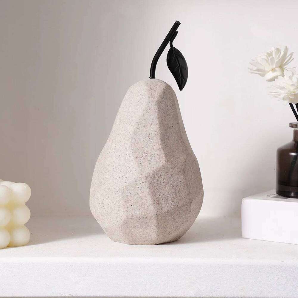 1PC, creative simple geometric apple and pear shaped resin decorative item, a festive home desktop display S260204
