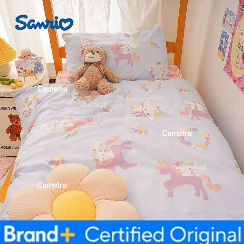 Sanrio Seires Melody Sheets Quilt Cover Pillowcase Bed Three-piece Set Cute Cartoon H260205