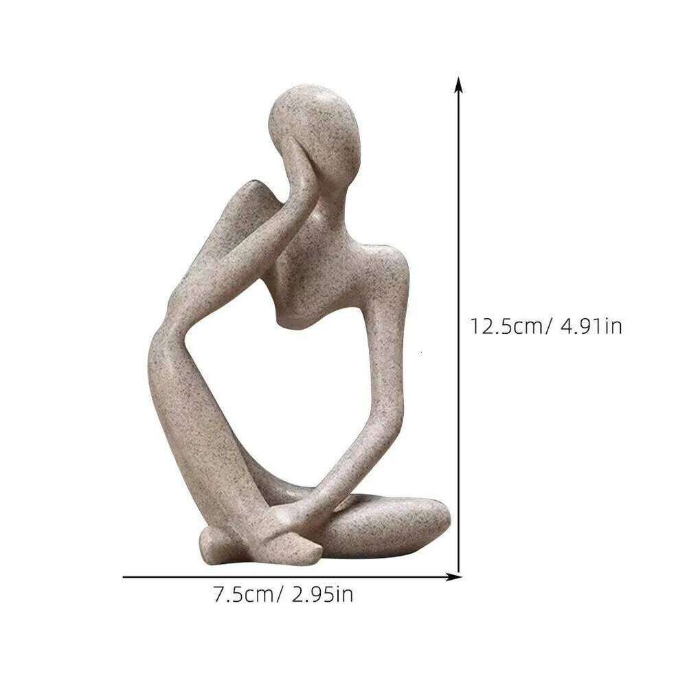 Art Ornament Compact Size Household Thinker Statue for Home Office Tabletop Decoration Abstract Sculpture S260204